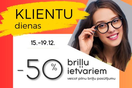 Briļļu ietvariem 50% atlaide! 